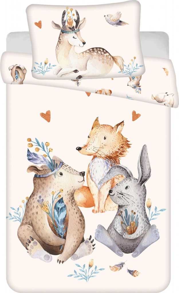 Bettbezug Hase, Bär und Fuchs - 100 x 135 cm - Baumwolle Produktbild 