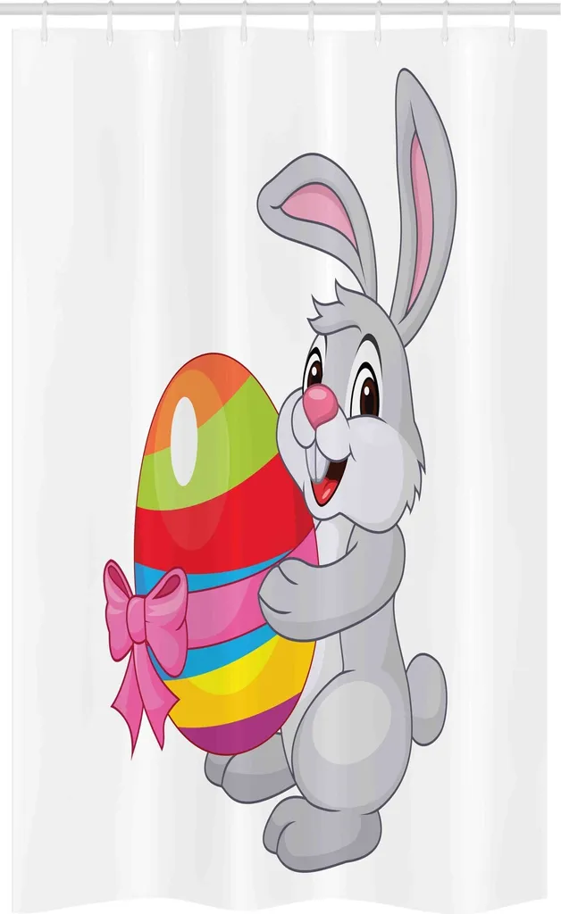 Tenda Doccia Pasqua 120x180 ABAKUHAUS con Coniglietto Cartoon