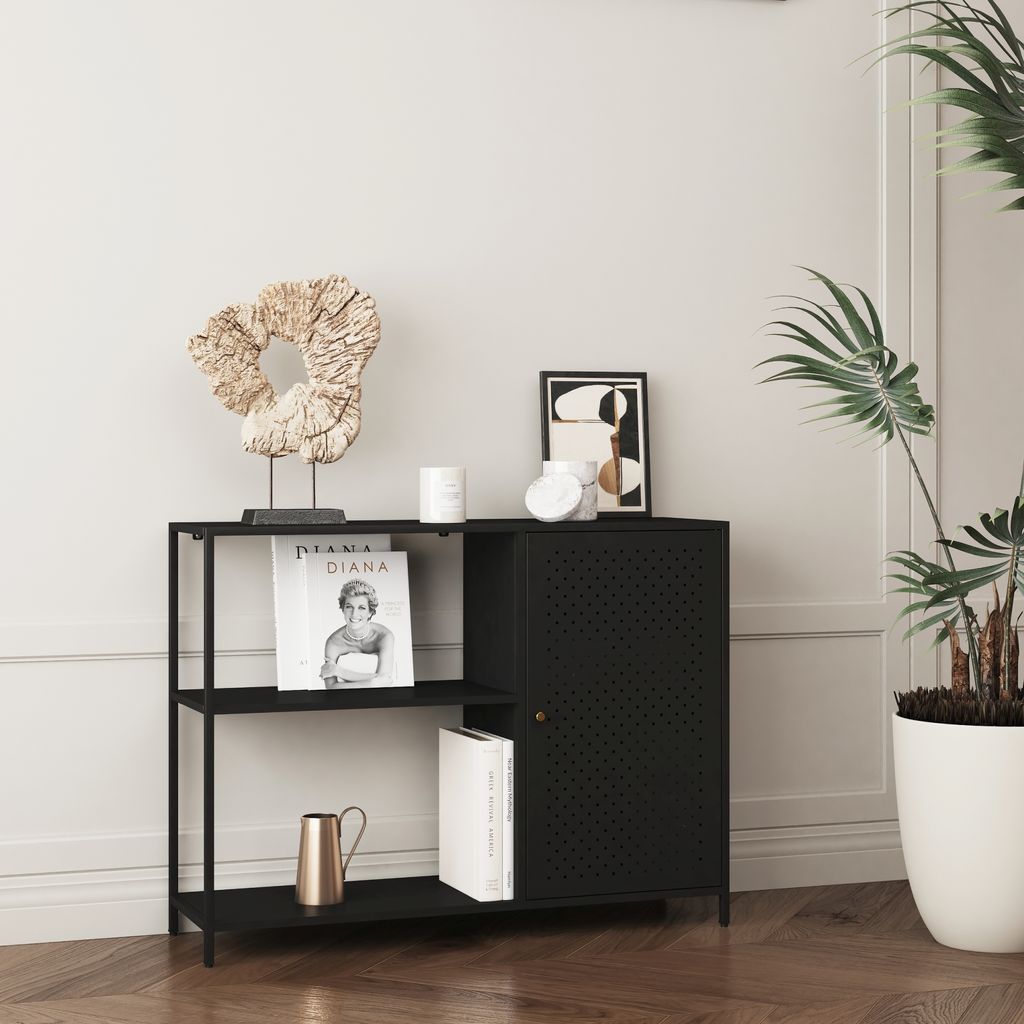 Étagère 'Viitasaari' avec porte d'armoire Métal 100 x 30 x Image du produit 