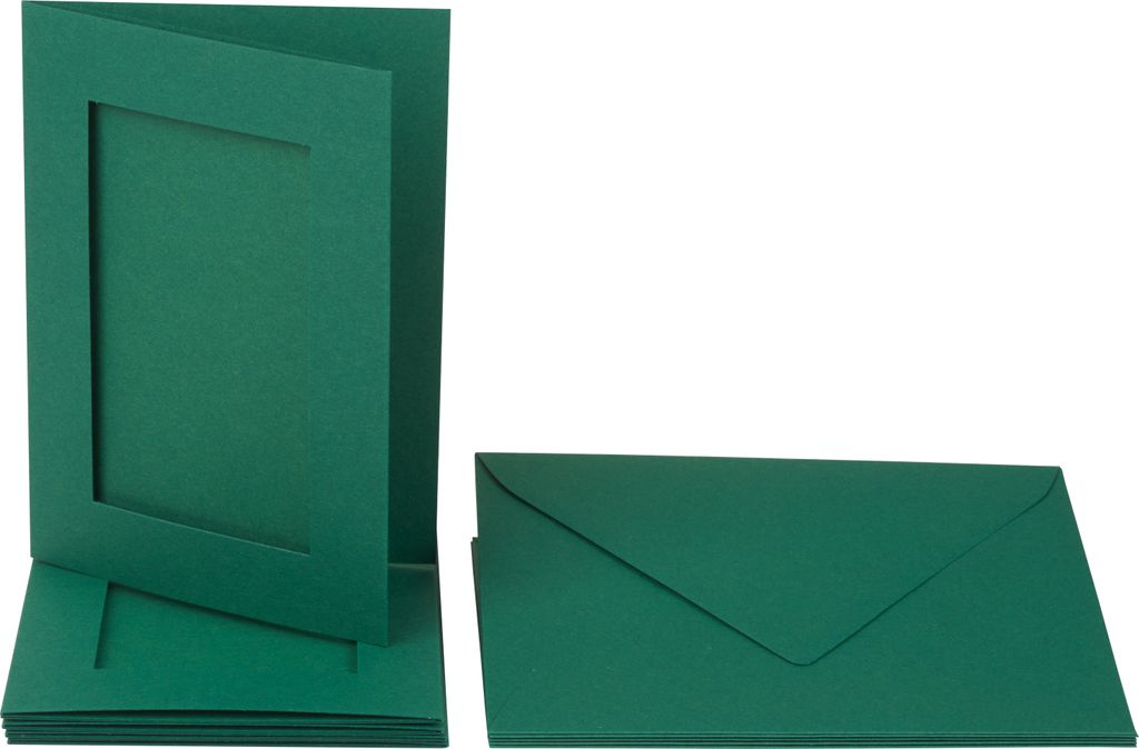 Carte Passepartout+busta rettangolare verde 5 pezzi Immagine del prodotto 