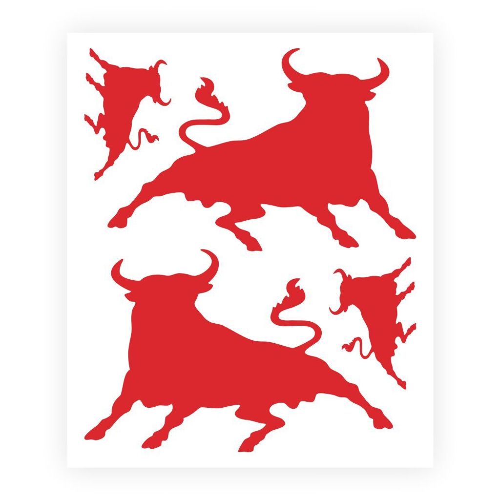 Sticker Aufkleber Bulle Rot 14 x 16 cm