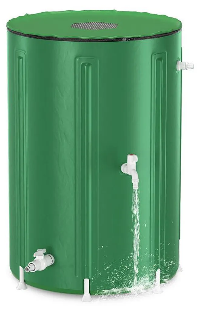 Réservoir d'eau de pluie Izrielar 380L pliable vert avec robinet de cuve