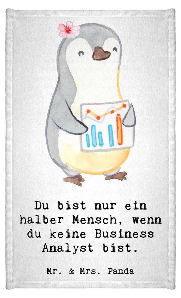 Mr. & Mrs. Panda Handtuch Business Analyst Herz - Weiß - Produktbild 