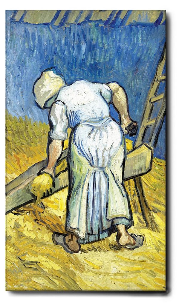 Giallobus - Die Bäuerin, die die Wäsche hackt - Vincent Van Gogh - 60L x 100B cm - Bild - Leinwand mit Standardrahmen