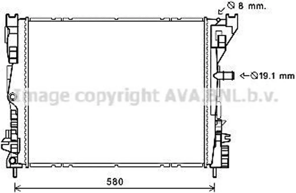 Radiateur PRASCO RT2608 haute efficacité pour Zoe BFM - OE 214104950R