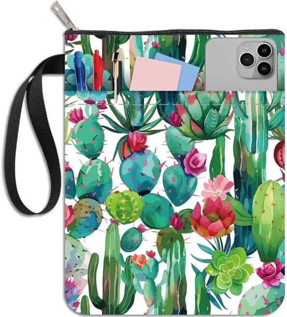 Protège-livre étanche en toile motif floral, format 38x21 cm zippé