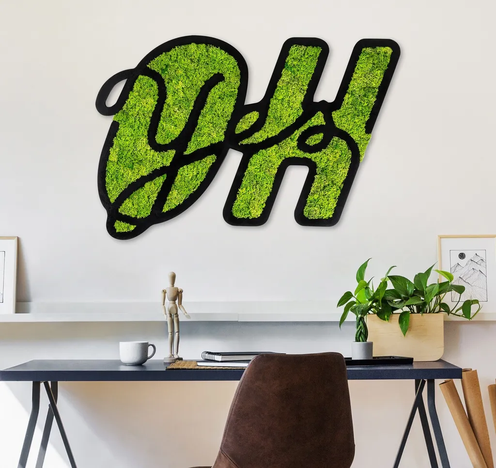 Wallity Moss Oh Yes Décoration Murale Verte en MDF - Design 52 x 76 cm