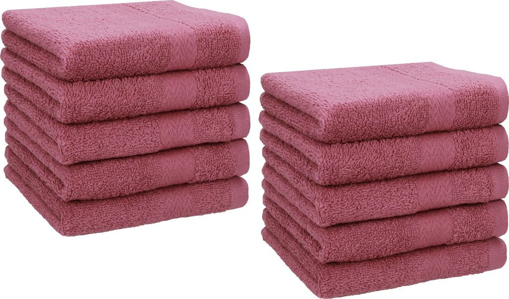 Betz 10 Stück Seiftücher 30x30 cm PREMIUM 100% Baumwolle Farbe: beere