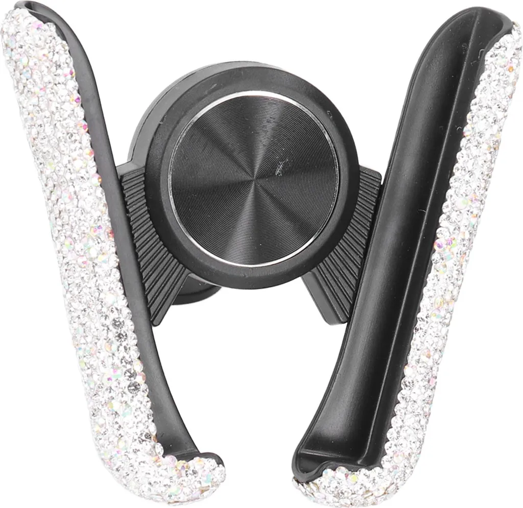 Supporto Cellulare Auto Bling Bianco | Porta Telefono con Strass Donna