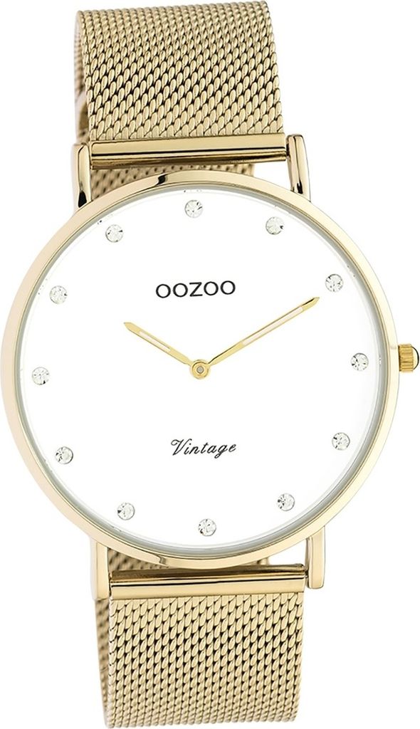 Oozoo Edelstahl Uni Uhr C20236 Analog Quarzuhr Armband gold Vintage Series D2UOC20236