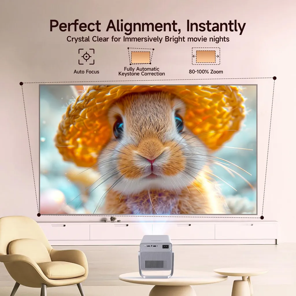 Projecteur Vidéo X7-EU Résolution Native 1080P Support 8K avec Prise UE