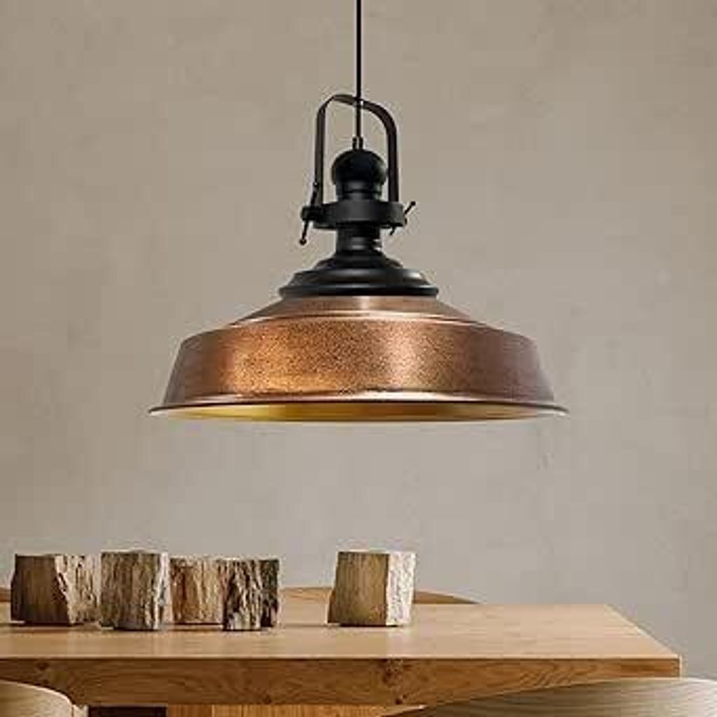 Pendelleuchte Kupferfarben-Asletl Hängelampe Metall Ø40 cm, Modern Lampe