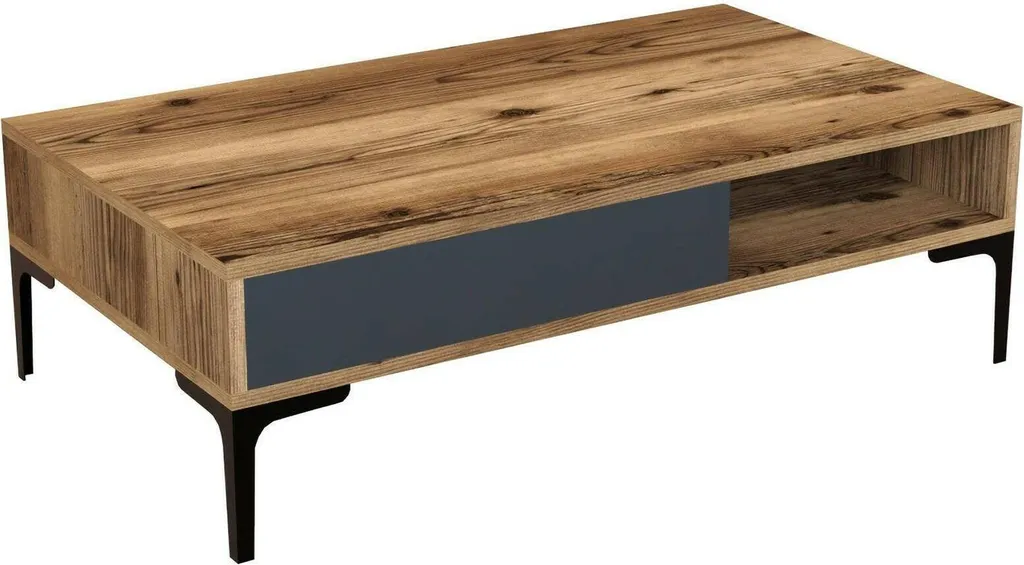 Table Basse Gru pour Salon Moderne, Plateau 105x60 cm Noyer et Niche