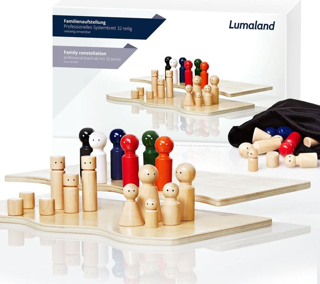 Lumaland Familienaufstellung Familienbrett Systembrett Set Immagine del prodotto 