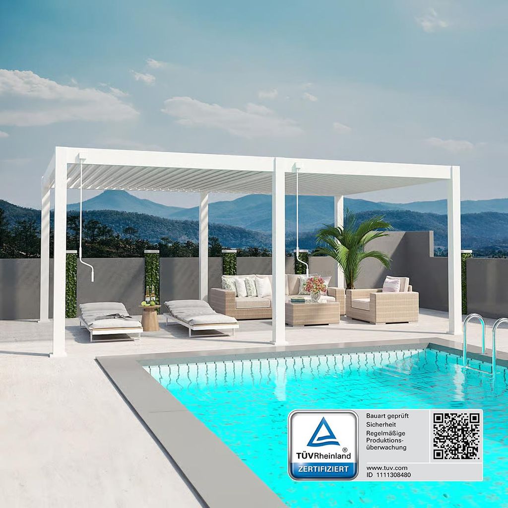 Deluxe Plus Pavillon Terrassenüberdachung Aluminium 4 x 6 M Produktbild 