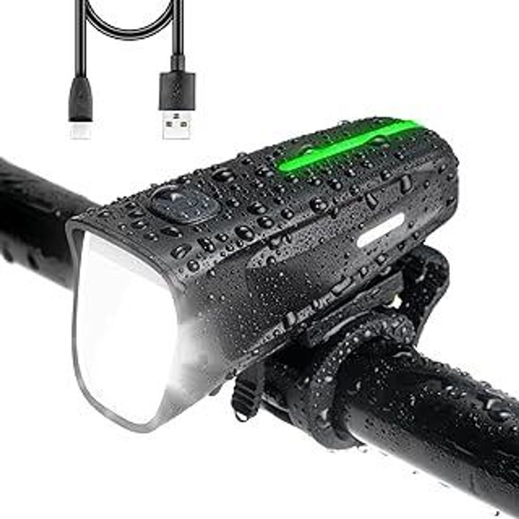 LED Fahrradlicht Vorne 100 LUX, Fahrradbeleuchtung stvzo zugelassen, Fahrradlampe USB Aufladbar mit Batterie Aufforderung schwach und 3 Leuchtmodi,...