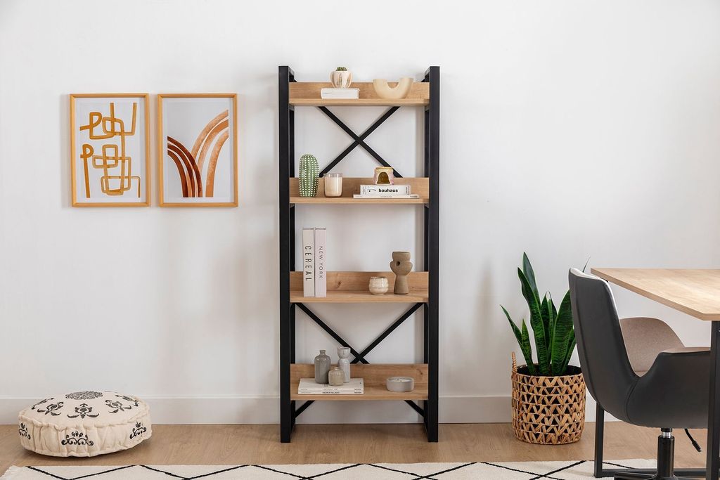 Skye Decor, Adisa - Sapphire, Bücherregal, Saphir, 100 % MELAMINBESCHICHTETE SPANPLATTEN, 63 x 32 x 150 cm