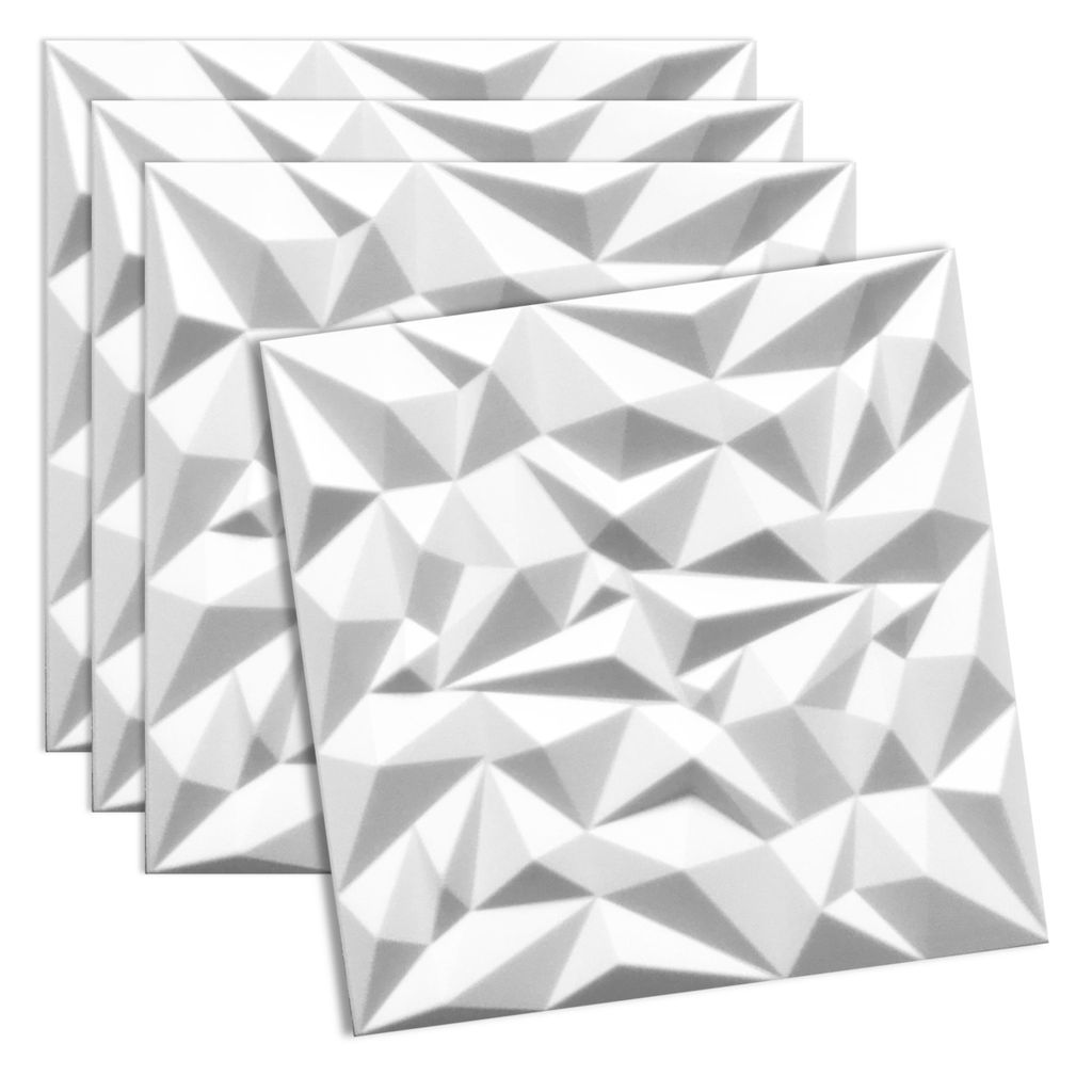 Verdico | 3D Wandpaneel - 50x50 cm - Weiß - Modernes Design - Für stilvolle Innenräume, Wand- & Deckenverkleidung
