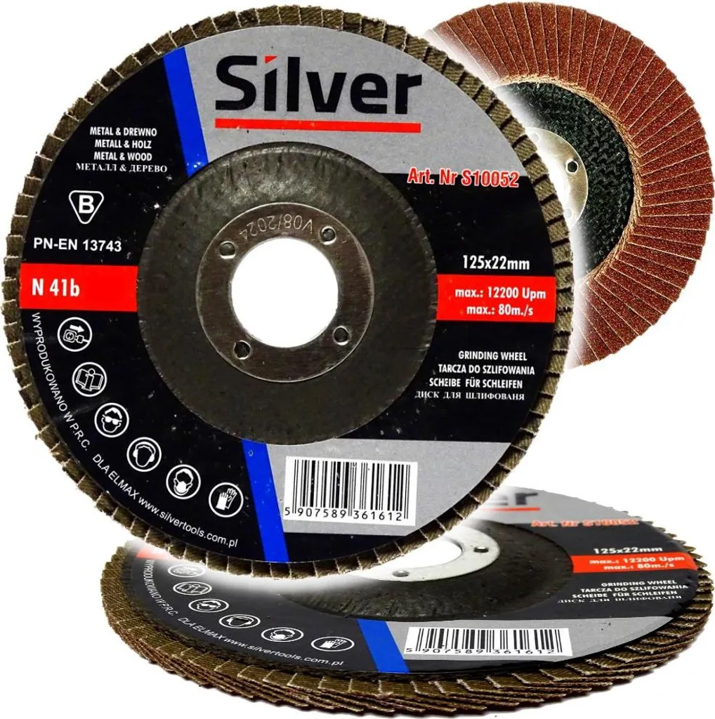 125 mm p 60 convessa / ruota lamellare argentata