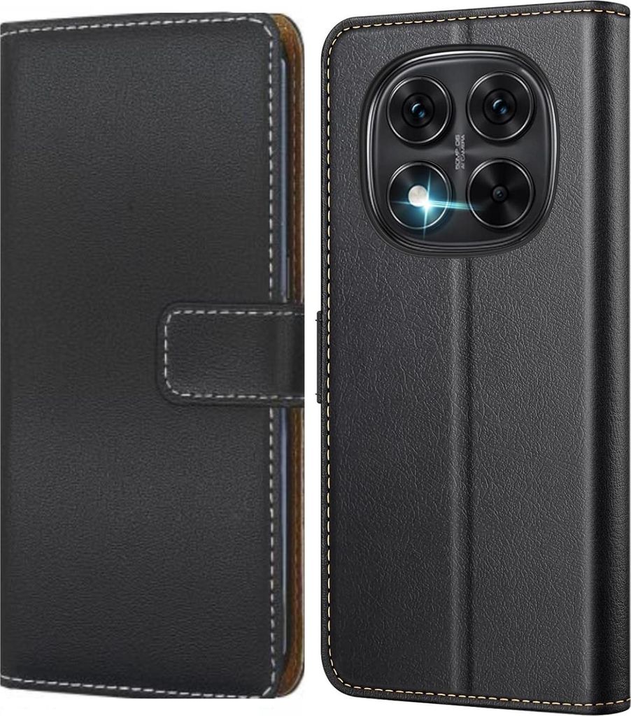 Handy Tasche für Xiaomi Redmi Note 14 Pro Schutzhülle Bookstyle Etui Klapphülle Wallet Flip Cover Case Schwarz