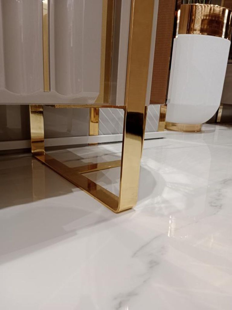 Kommode mit 2x Spiegel Holz Möbel Anrichte Luxus Möbel Modern Möbel 3tlg. Neu