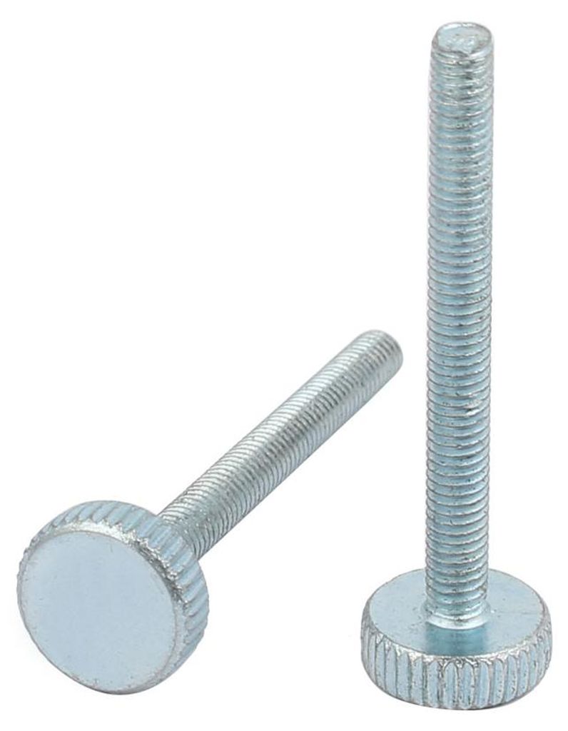 10 Stk. Gewinde verzinkt ger?ndelt rund Kopf Daumenschraube Silber Blau M4x40mm DE de