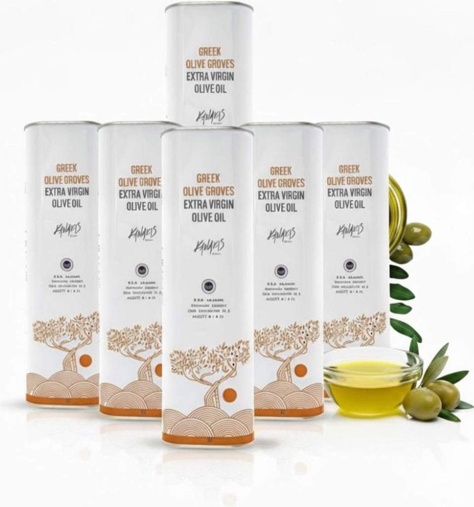 Kanakis | Olivenöle 6x1 L - Kaltgepresst - Fruchtiger Duft Produktbild 