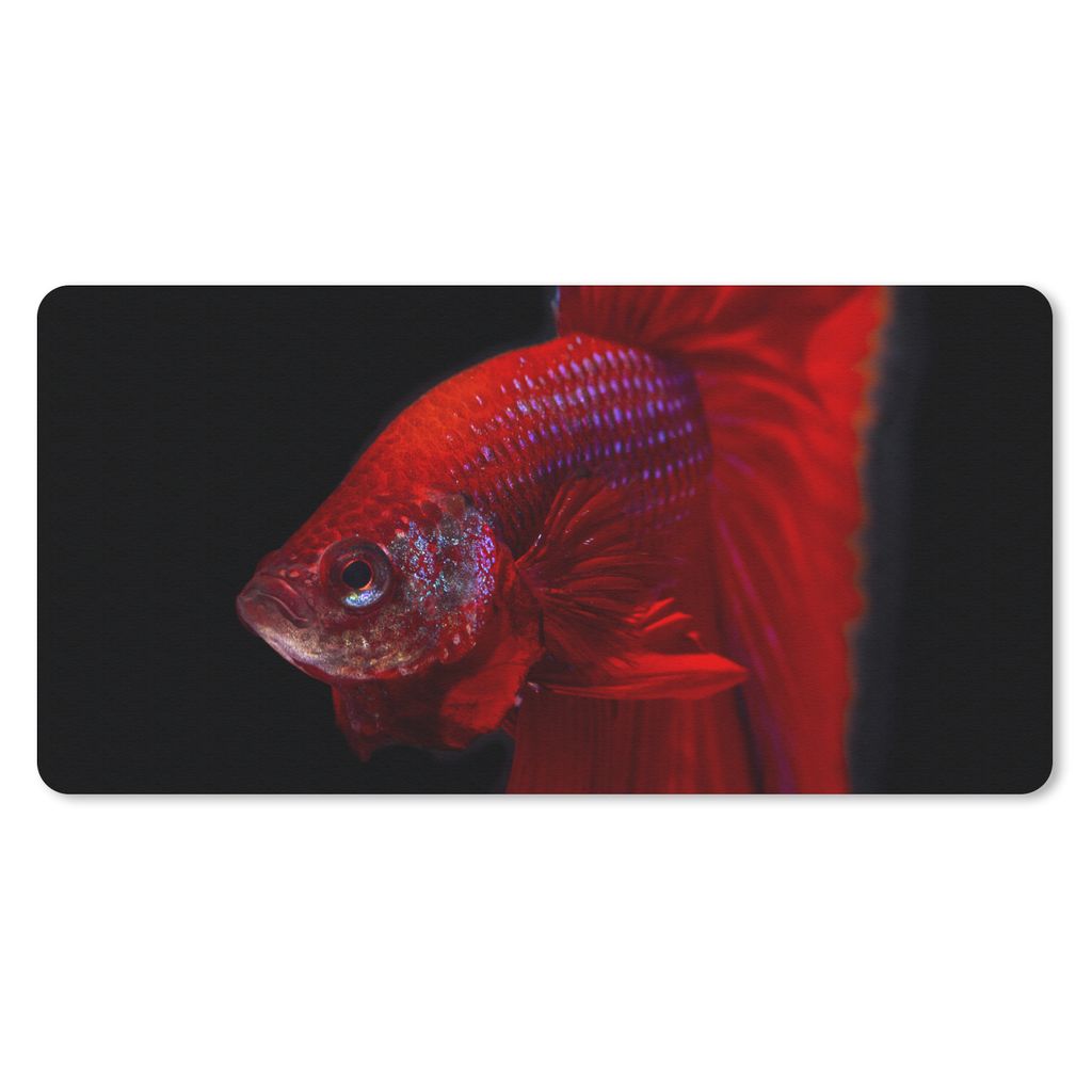 MuchoWow Mauspad Mousepad Fische - Tiere - Rot 60x30 cm - Mousepads - Maus Mat - Pad - Mausunterlage
