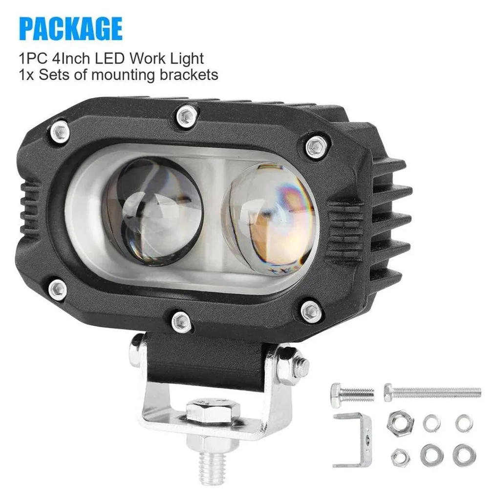 Projecteur de travail LED 10 cm 5000K IP67 pour tracteur et camion - 20W