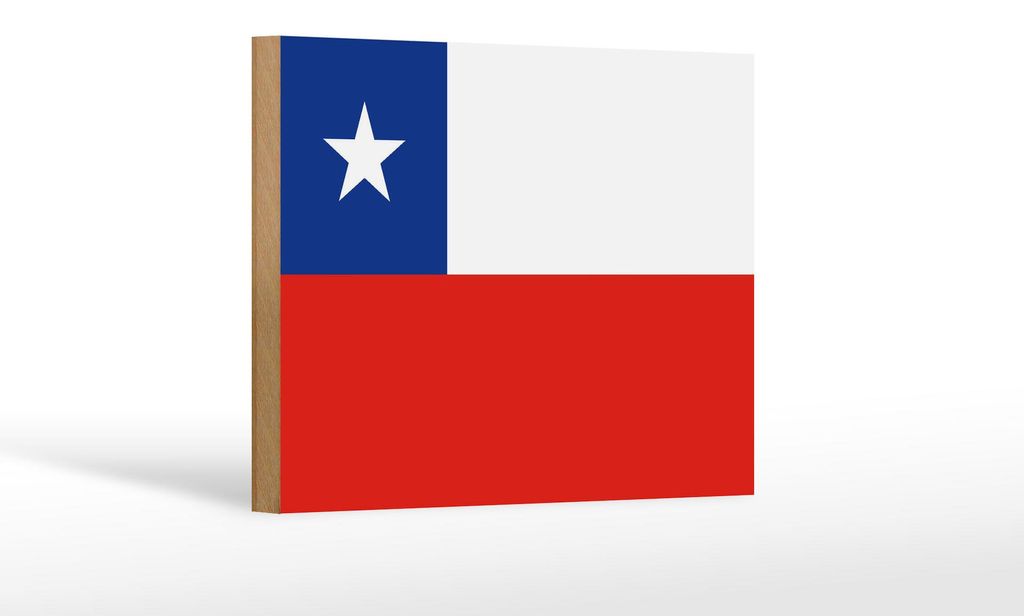 Holzschild Flagge Chiles 18x12cm Flag of Chile