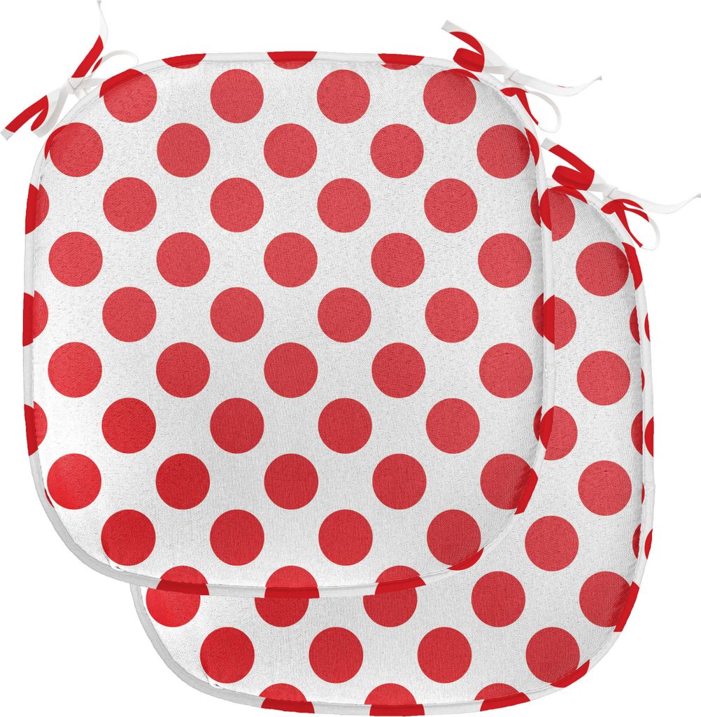 ABAKUHAUS Geometrisch Polster für Esszimmerstühle, Pop-Art Retro Dots, Dekoratives wasserfestes Kissen mit Riemen für Küchensitze, 40 cm x 40 c...