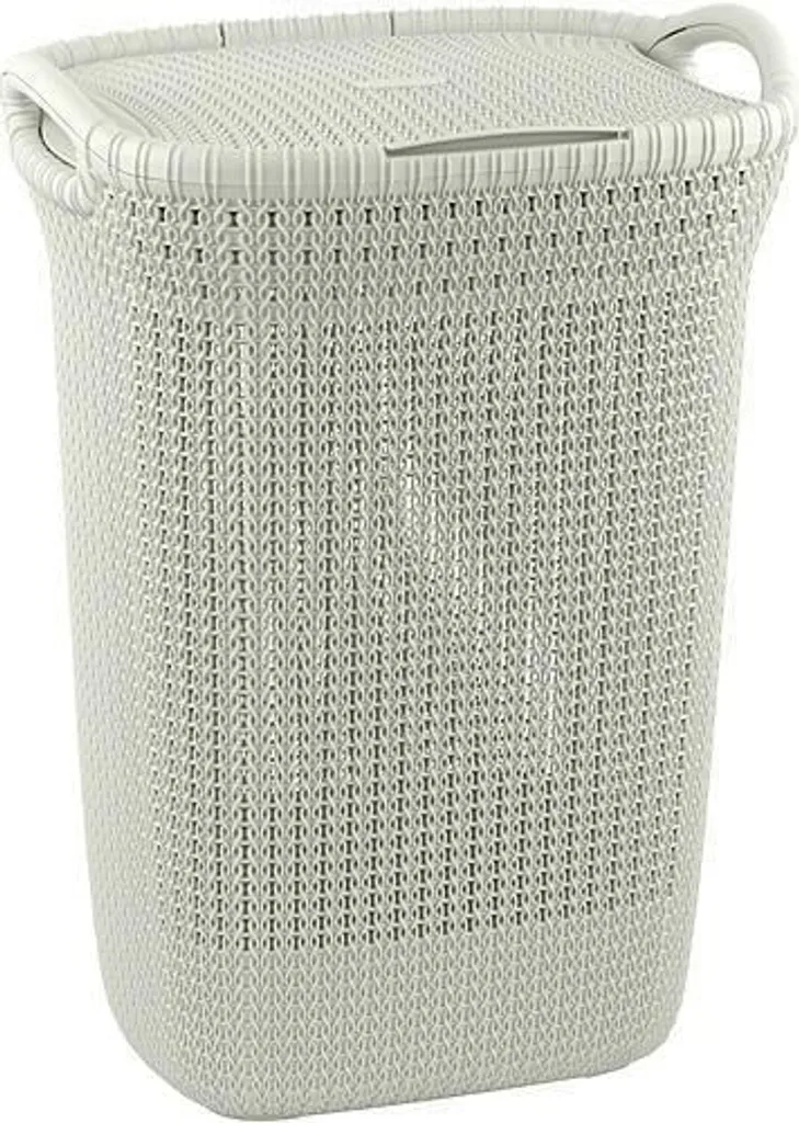 Cesto Curver KNIT 3676 Crema 57L - Portabiancheria Design per Bagno