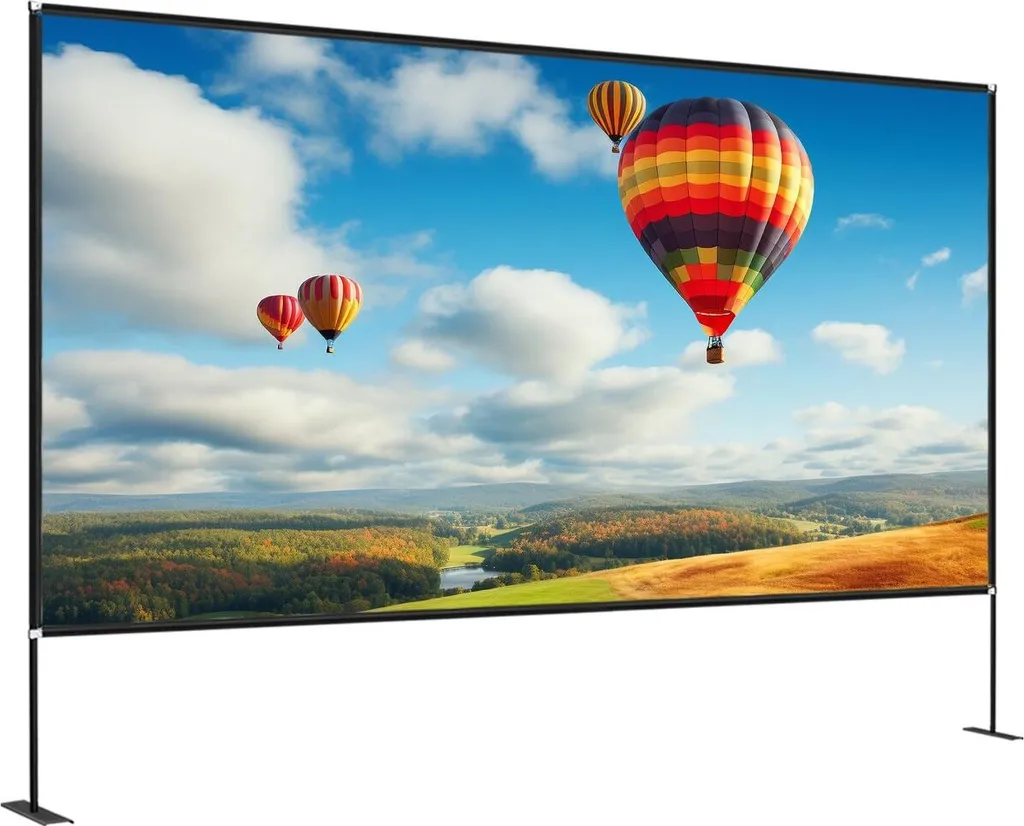 Écran de cinéma portable 150 pouces avec pied pour Home Cinéma 16:9