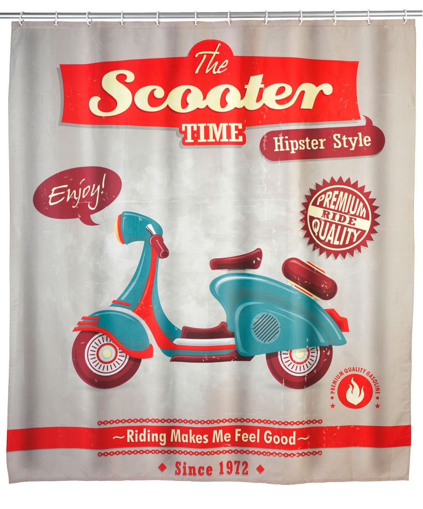 Protiplísňový sprchový závěs Vintage Scooter Obrázek produktu 