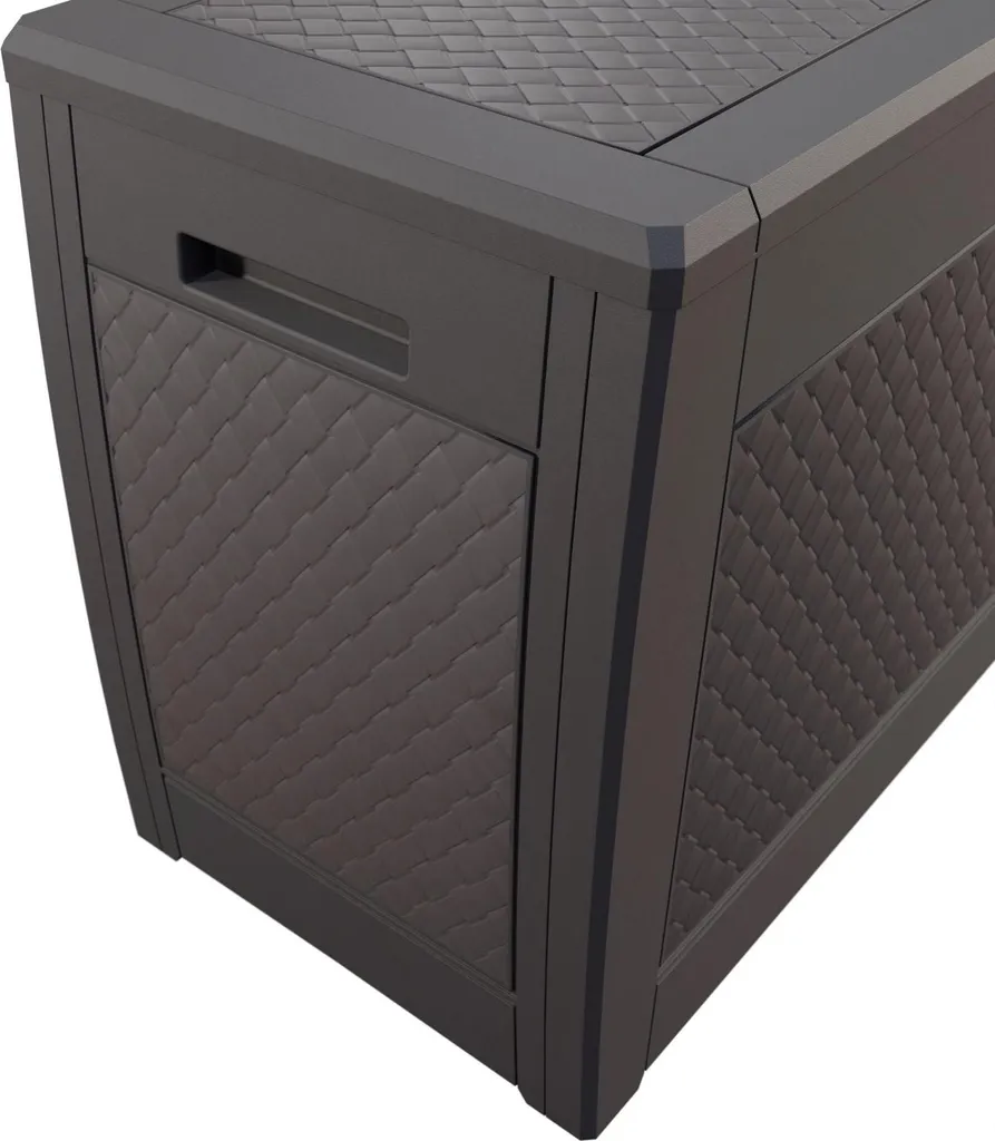 Boîte de rangement 310L pour coussins marron résistante aux intempéries - 4
