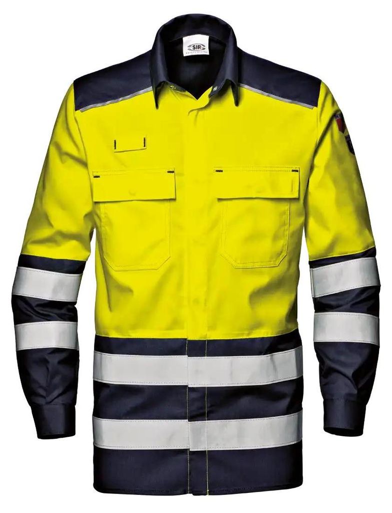 Sir Safety Supertech Warnschutzhemd langarm reflektierend antistatisch Modacryl-Mix Gelb/Blau, XXS, HI-VIS GELB/BLAU
