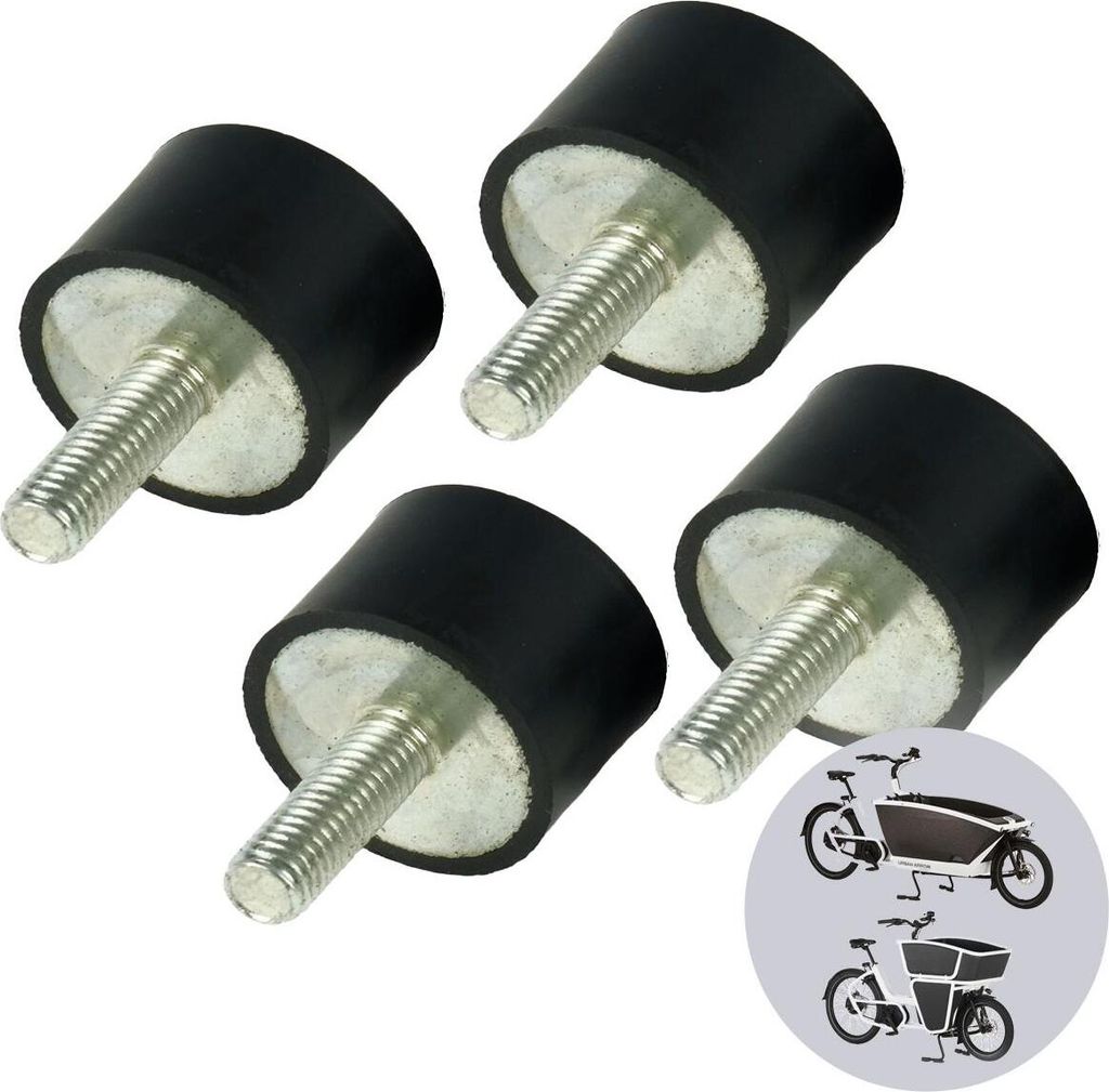 Moin Minis 4er Set Gummipuffer Ersatzteil für Urban Arrow Family und Family Next Schloss Gummi Rahenschloss Gummiverbinder Gummihalterung