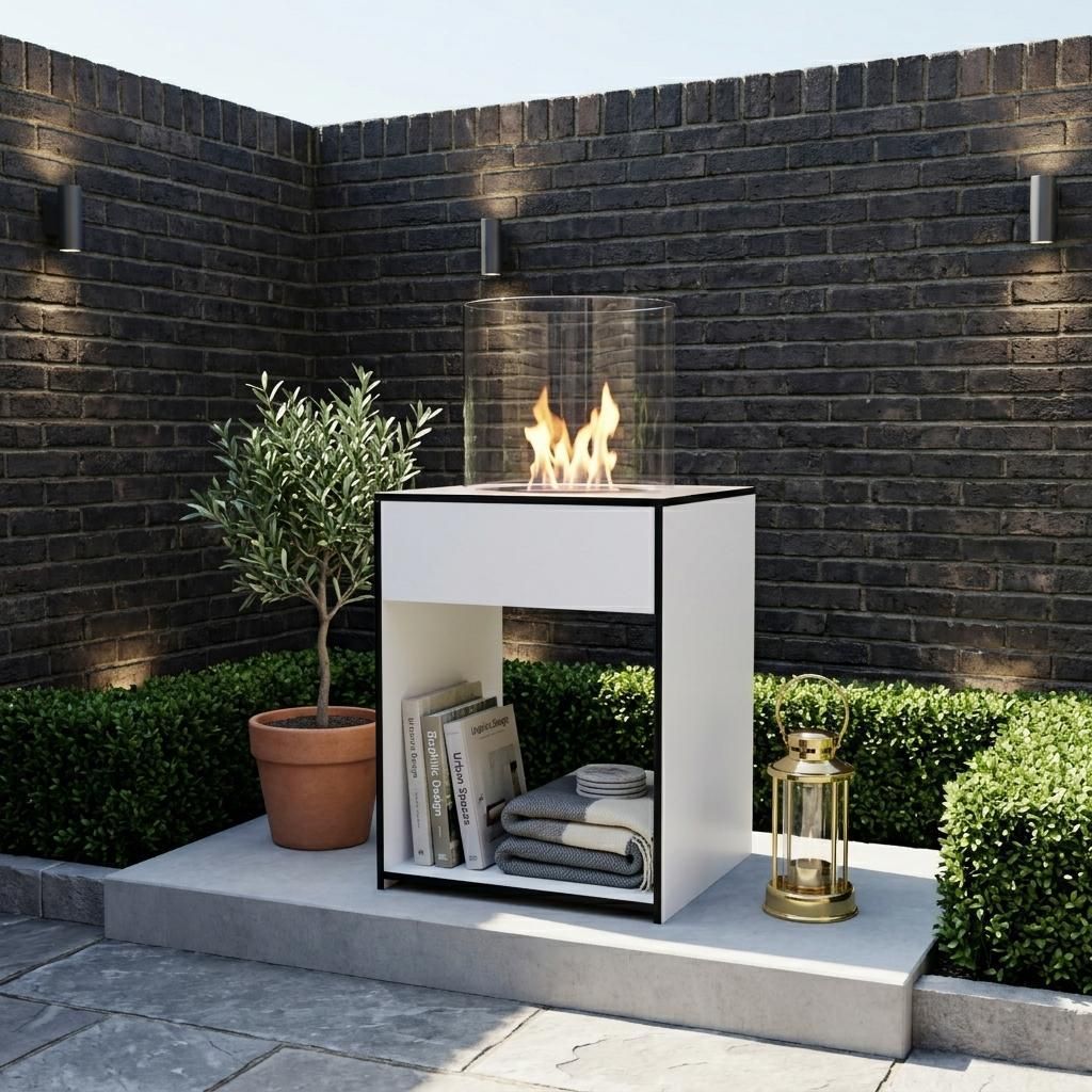 GLOW FIRE Ethanol Kamin 'Emma Concept S Outdoor' | Ethanolkamin mit 4 Std. Brenndauer und 2 KW Heizleistung | BxHxT: 32x40x32 cm