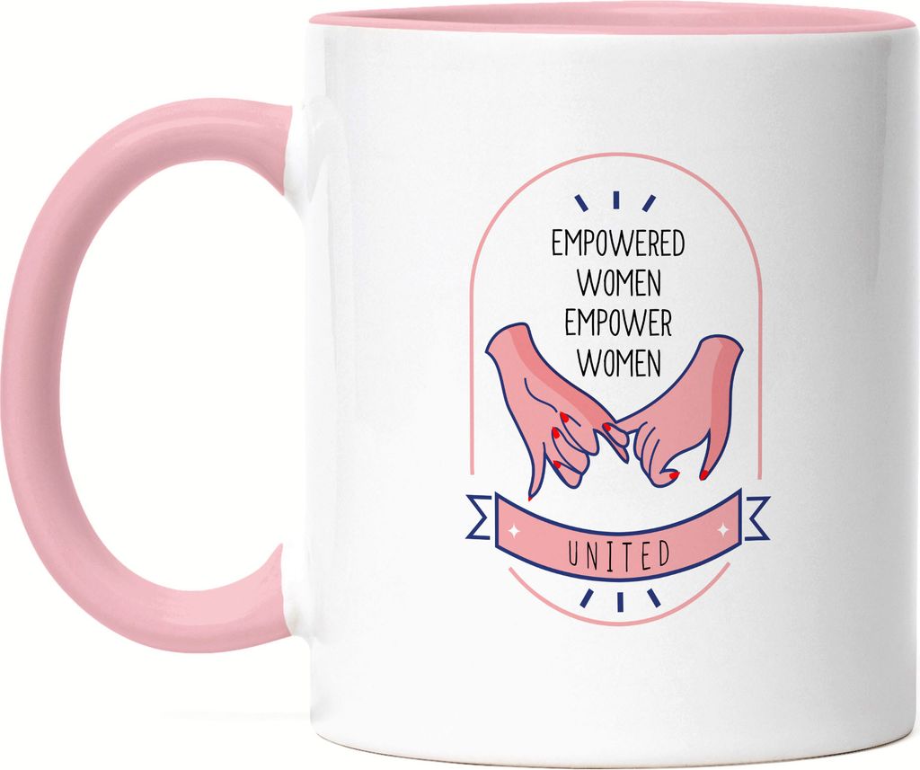 Tasse Rosa Empowered Women Empower Women Spruch Geschenk für Superheldinnen Women Power Frauentag Feminismus