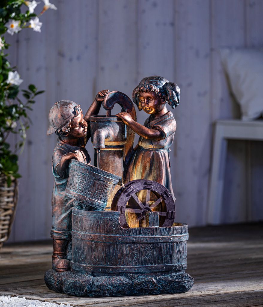 Dehner Gartenbrunnen Lea und Leon mit LED Beleuchtung, ca. Produktbild 8