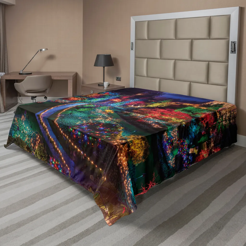 Drap de lit ambiance de Noël pour décoration de chambre hivernale