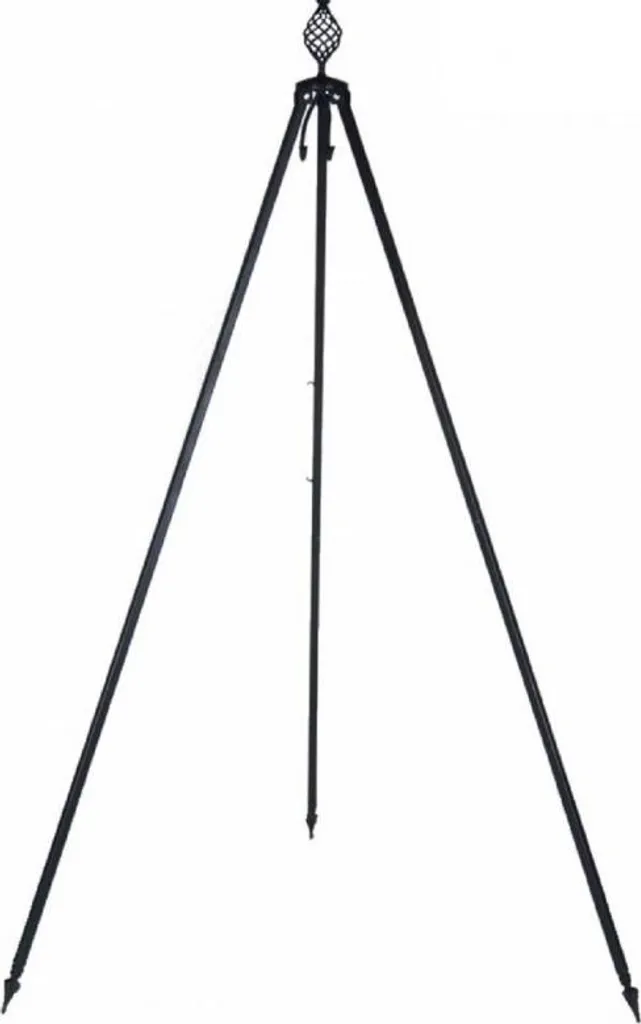 Trépied de jardin OSKAR géant 210 cm fer forgé robuste finition noir mat