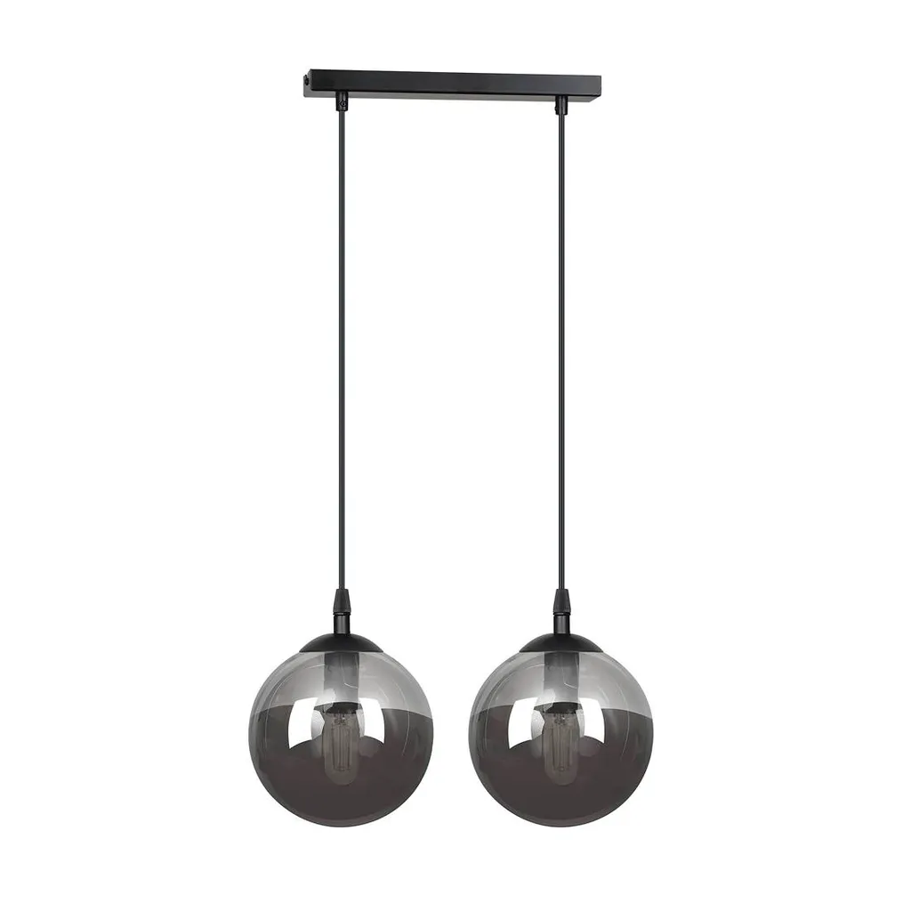 Suspension de Cuisine ou Salon Noir Graphite - Éclairage Double E14 - 5