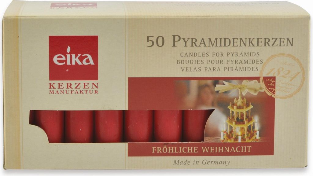 Pyramidenkerzen | 14/75 mm | 50 Stück | Rot | Produktbild 