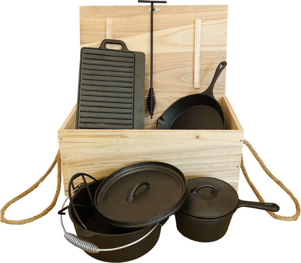 Rustikales Gusseisen Koch- und Grillset Dutch Oven 2273 Produktbild 