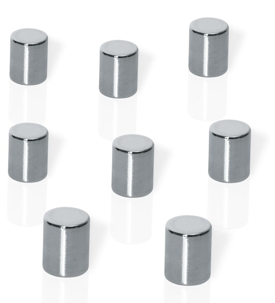 sigel Neodym-Zylindermagnet 8 x 10 mm vernickelt silber 8 Produktbild 