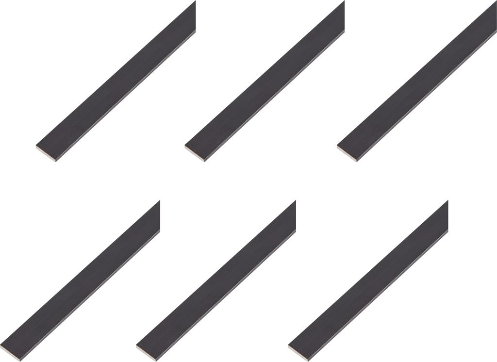 Alberts 6 x Flachstange, Aluminium, schwarz eloxiert, 15 x 2 mm, Länge 2 m