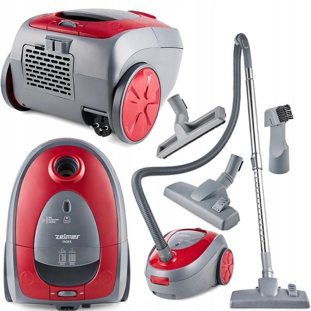 ZELMER ZVC261 TADEK Staubsauger mit Beutel, 800 W, 2,5 l, EPA-Filter, 2-in-1, Zubehör
