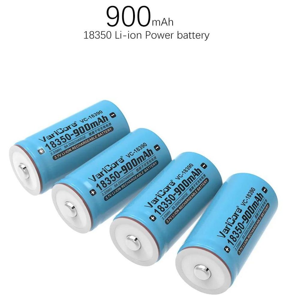 18350 Li-Ion Akku - Wiederaufladbar 3,7V 1000mAh - 4er Pack - Für Multimeter Taschenlampe Digitalkamera