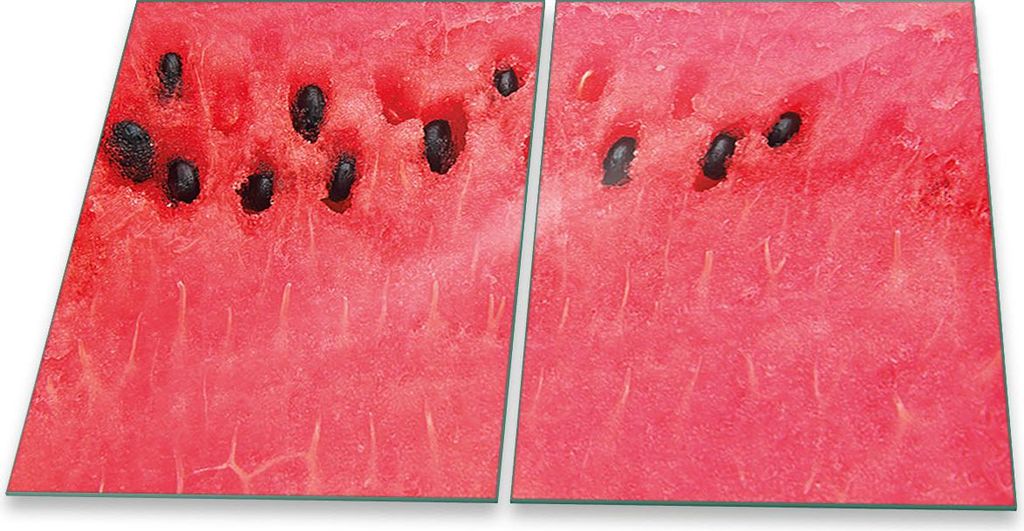 Herdabdeckplatten Glaskeramikfeld Spritzschutz Glas Universal 2teilig 2x40x52 Obst Rot